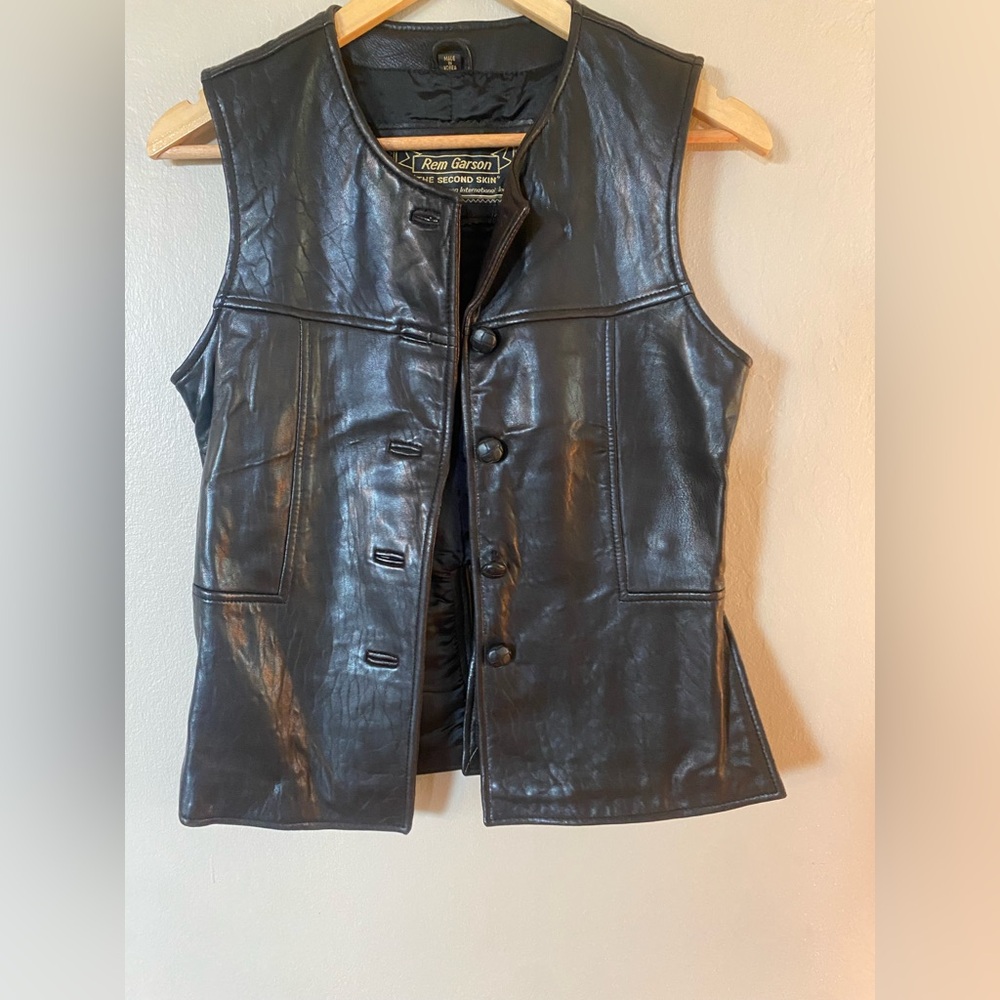 Rem Garson Dark Leather Vest